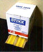 The STIXX TAPE TOTE™ is a handy new dispensing package of carpet seaming tape that's very easy for professional installers.
